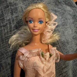 Vintage Barbie Doll with Pink Dress